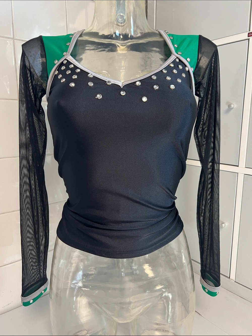 Pro Cheer Spandex Uniform Top Eagles/Stars M EXC